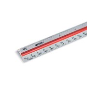 Better Office Products Triangular 12in Drafting/Architect Metal Ruler, Triple Side Color Coded, Imperial Scale Measurements 00341